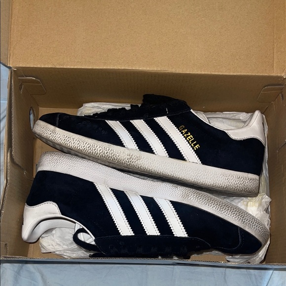 Adidas Gazelle Men's Black and White Sneakers - Picture 1 of 7